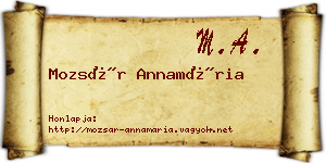 Mozsár Annamária névjegykártya
